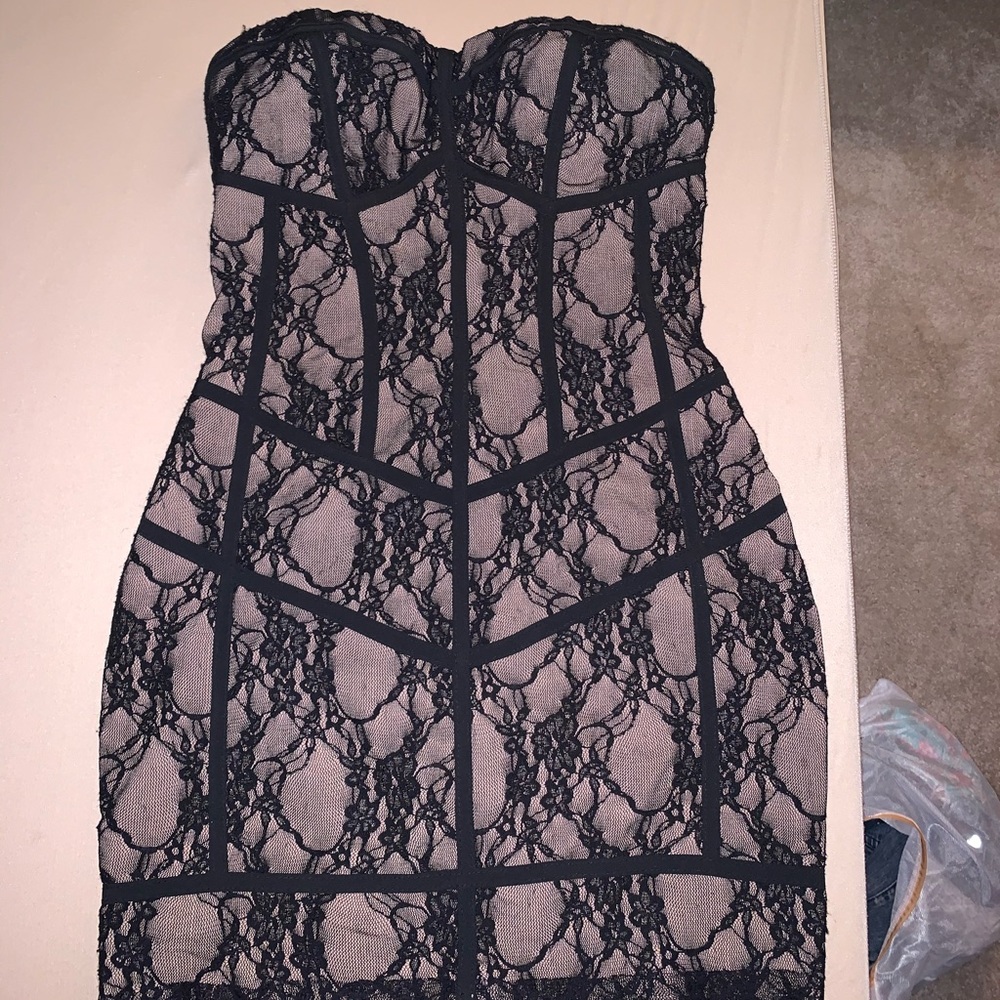 Black and Tan lace dress